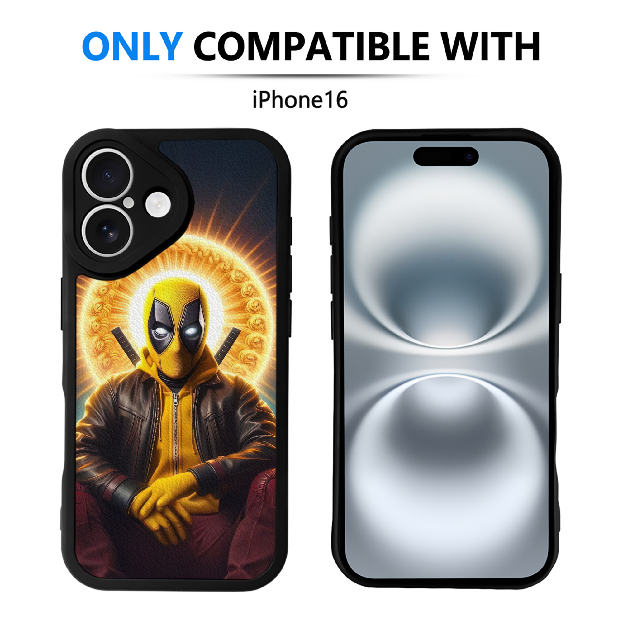 （画像用） Deadpool デッドプール 【iPhone 16シリーズ対応】シリコンスマホケース（レザー調） 材質：シリコン